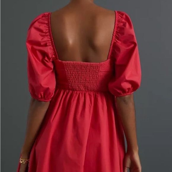 NWT Maeve Anthropologie Puff Sleeve Sweetheart Mini Dress (MSRP: $148) Large - Picture 3 of 6